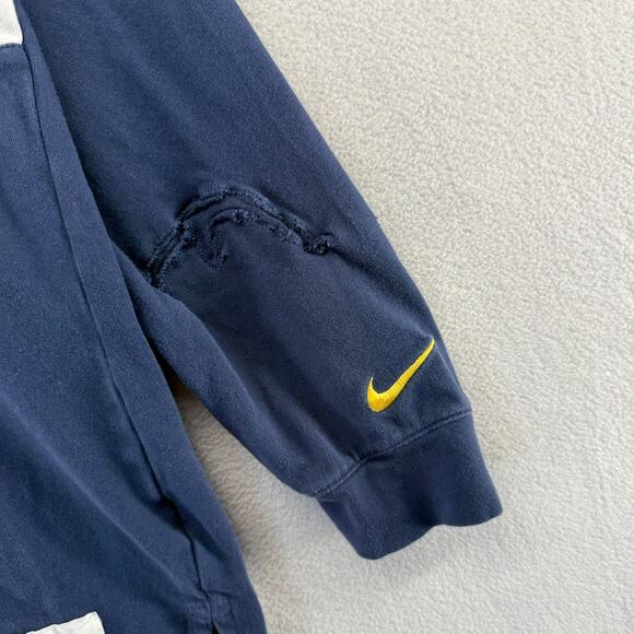 Michigan Wolverines Rugby Shirt men's XL Blue Nike Campus Collection REPAIRED - Picture 3 of 15
